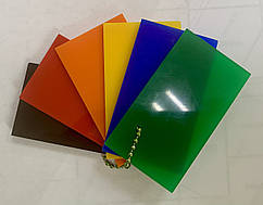 Кольоровий акрил s = 3 mm 2050х3050, зелений, синій, жовтий, помаранчевий, червоний
