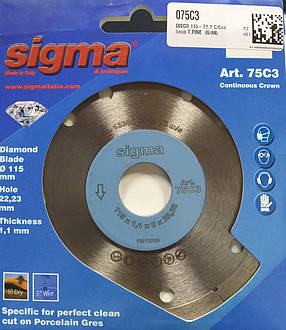 Алмазний диск для сухого та мокрого різання, 115 мм, 22,2 мм,1,1 мм, фото 2