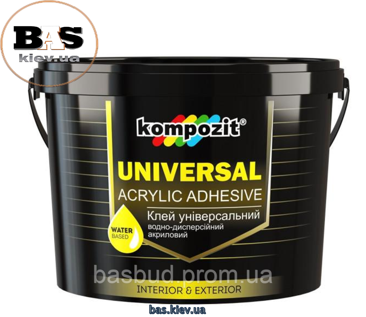 Клей акриловый Kompozit UNIVERSAL для деревини, ПВХ покриттів, 12 КГ, фото 1