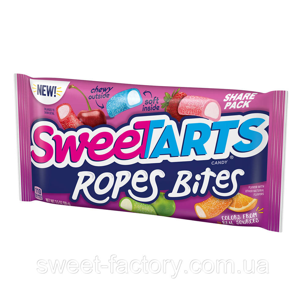 Sweetarts Ropes Bites 99 g, фото 1