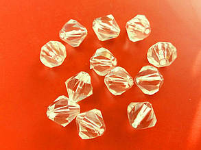 Бусини акрил "Біконус" прозорий із відтінком 17 мм 500 грамів