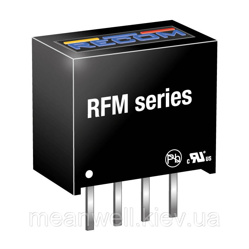 DC DC перетворювач RECOM POWER RFM-0505S 1W, Vin 5V, Vout 5V, 200mA, SIP