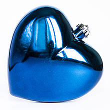 Ялинкова іграшка Серце, 15 см, глянцевий, синій (030736-4)