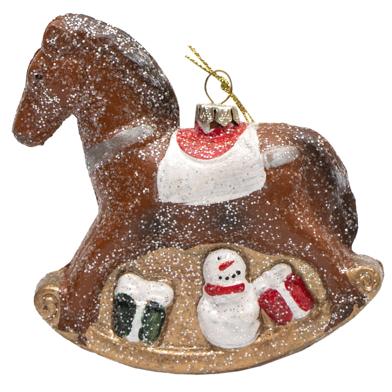 Ялинкова іграшка Коник, 11 см, коричневий, пластик, декоративна новорічна фігурка (190118), фото 1