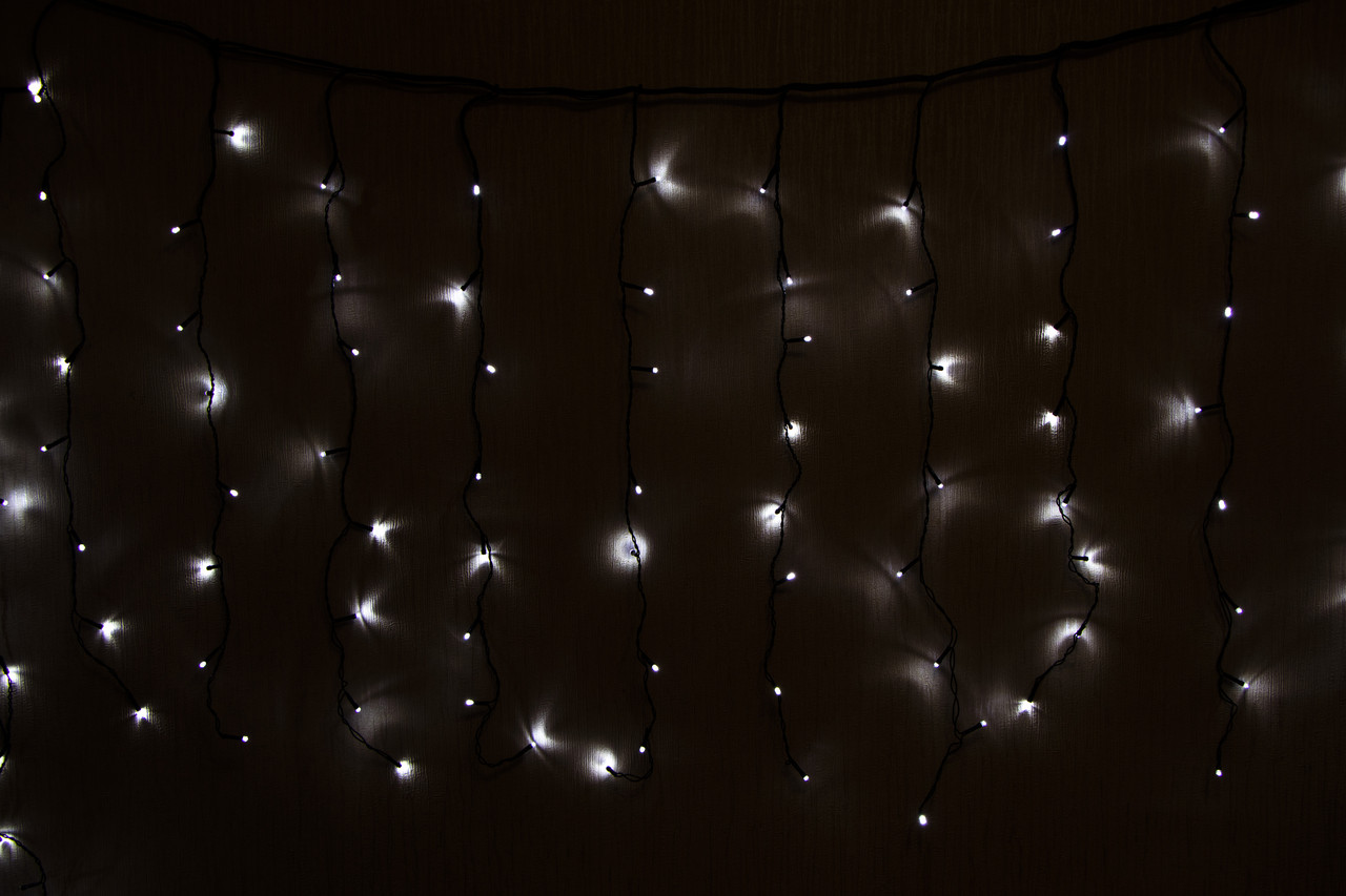 Світлодіодна новорічна гірлянда Завісу 176Л прозора, контролер 12 функ, LED (650149), фото 1