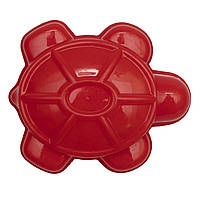 Формочка для песка пасочка черепашка, 9,5х7,5х2,5 см, красный, пластик (JH2-003-2)