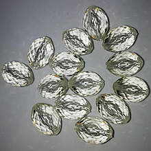 Намистини акрил "Овал грані" прозорий з відтінком 22х15 мм 500 грам