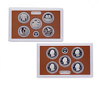 США набор из 10 монет 2020 Proof S 1, 5, 10, 50 центов, 1 доллар и 5 монет по 25 центов парки США