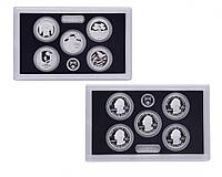 США набор из 10 монет 2020 Серебро Proof S 1, 5, 10, 50 центов, 1 доллар и 5 монет по 25 центов парки США