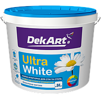 Краска интерьерная для стен и потолков белоснежная "Ultra White" DekArt - 6,3 кг, белый матовый