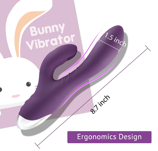 Подвійний вібратор кролик, клиторально вагінальний стимулятор, інтимні іграшки багатофункціональні, фото 1