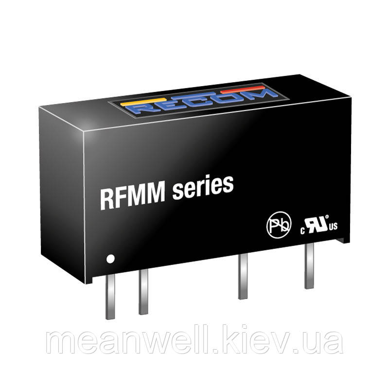 DC DC перетворювач RECOM POWER RFMM-0505S 1W, Vin 5V, Vout 5V, 200mA, SIP