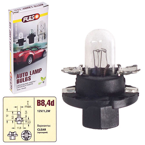 Лампа PULSO/габаритная B8.4d/1.2W-12v clear (LP-84120)