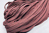 Шнурок 20x20 плоский напівеластичний 15 мм червоний/сірий
