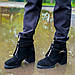 Жіночі демісезонні Черевики шкіряні ботильйони на товстому каблуці, жіночі демісезонні черевики, фото 2