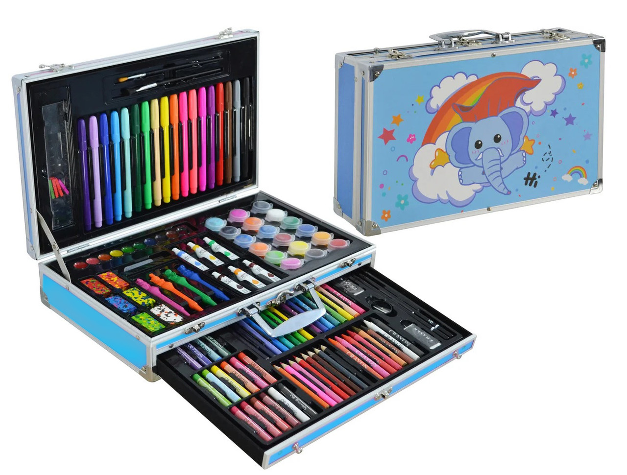 Набір юного художника для малювання творчості у валізці 122/145 предметів. Подарунок на день народження дитині