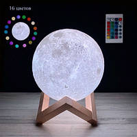 3D світильник-нічник "Луна" 15 см 16 кольорів. Пульт ДУ 3DTOYSLAMP