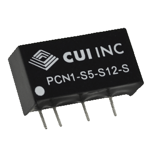 DC DC преобразователь CUI INC PCN1-S12-S5-S 1W, Vin 10.8~13.2V, Vout 5V, 200mA, SIP