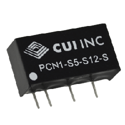 DC DC преобразователь CUI INC PCN1-S12-S5-S 1W, Vin 10.8~13.2V, Vout 5V, 200mA, SIP