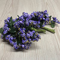 Тычинки бутоньерки фиолетовые сиреневые 6 шт для флористики декорирования и творчества