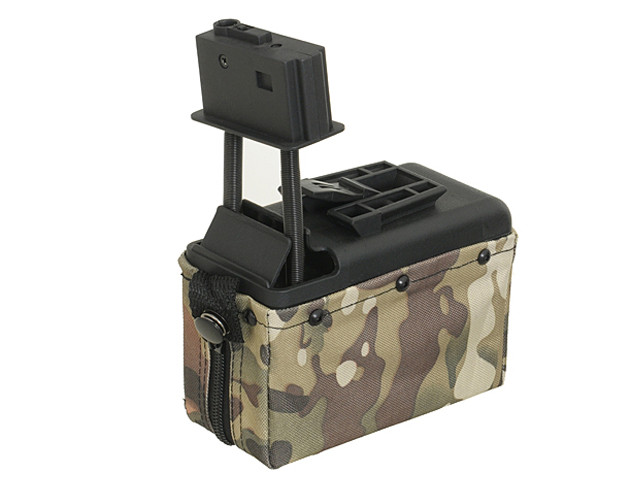 Електро-бункерний магазин M249 на 1500 кульок - MULTICAM [BattleAxe] (для страйкболу)