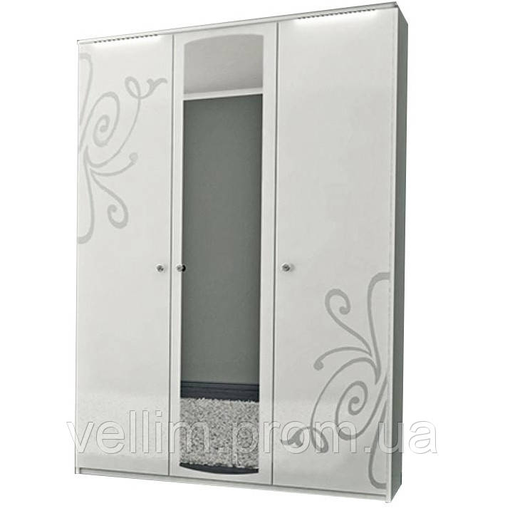 Шафа MiroMark Богема 3Дз 139х212,5х63 білий глянець