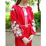 Дитяче вишите плаття "Сара" на червоному льоні, фото 6