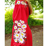 Дитяче вишите плаття "Сара" на червоному льоні, фото 8