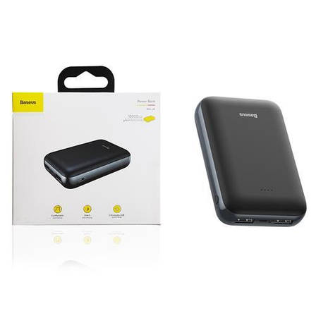 УМБ Power Bank (зовнішній акумулятор) для телефону Baseus Mini JA 10000Т мАг Чорний (PPJAN-A01), фото 3
