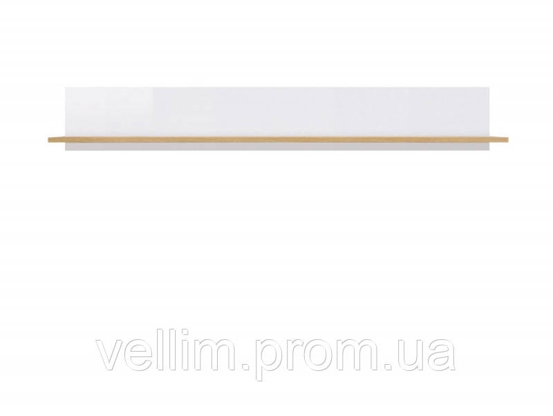 Полиця настінна BRW Злата POL/135 135х20х18,5 дуб вотан/білий