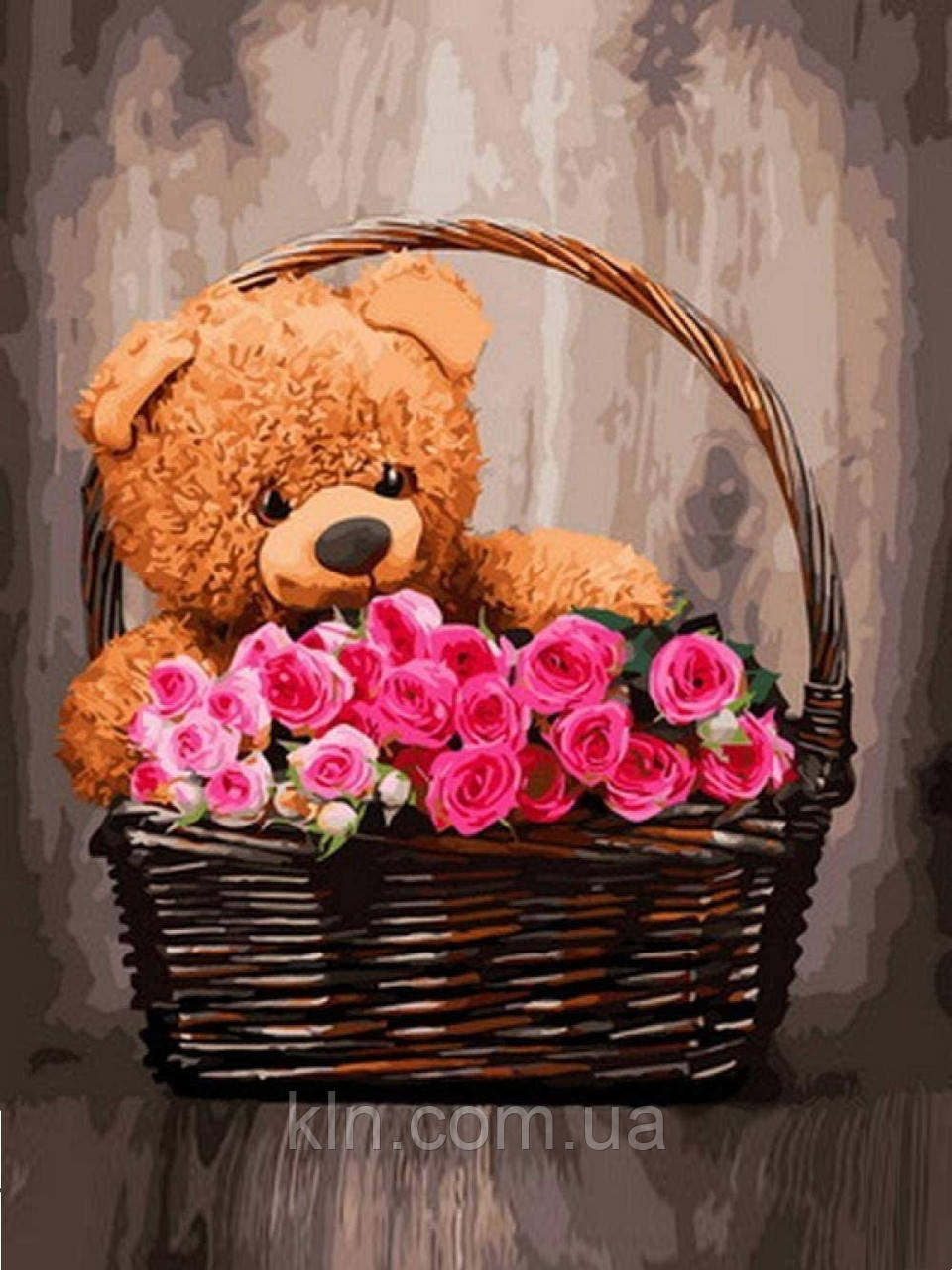 Алмазна мозаїка на підрамнику Плюшевий ведмедик 30 х 40 см (арт. TN971) на подарунок, фото 1