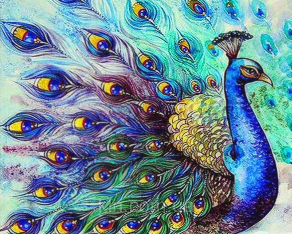 Алмазна вишивка на підрамнику Величний павич 30 х 40 см (арт. TN978), фото 1