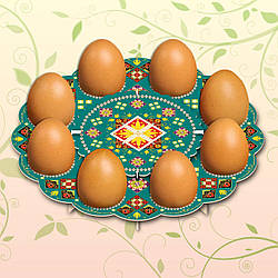 Декоративна підставка для яєць No8 "Традиційна" (8 яєць) тарілка (1 шт.)