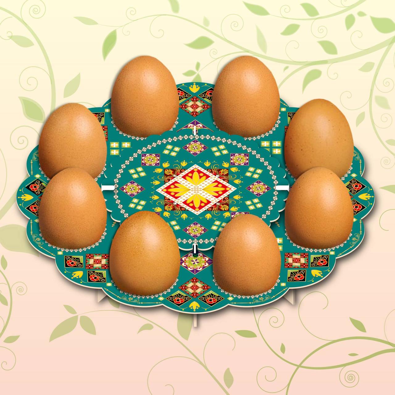 Декоративная Подставка для Яиц №8 "Традиционная" (8 Яиц) Тарелка (1 Шт ...