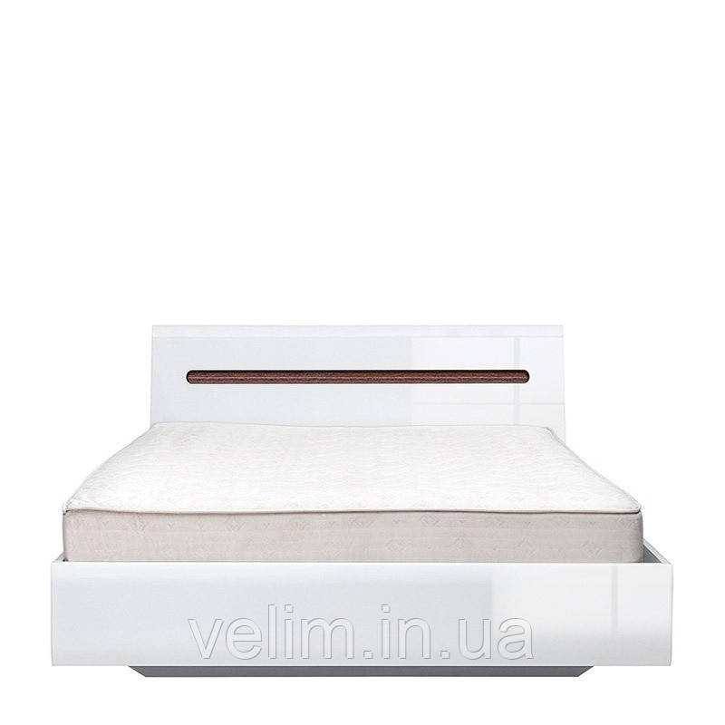 Ліжко двоспальне BRW Ацтека + ламель 160х200 білий/білий глянець