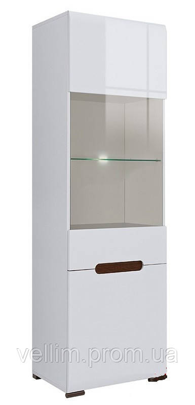 Сервант BRW Ацтека REG1W1D/21/6 60х210х41 білий/білий глянець
