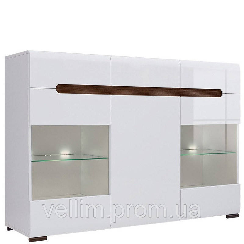 Комод BRW Ацтека КОМ2W1D3S/10/15 150х104х41 білий/білий глянець