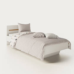 Ліжко односпальне Світ Меблів Б'янко (+каркас) 90х200 білий/білий глянець