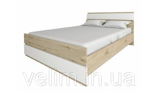 Ліжко двоспальне Сокме Лаура Люкс + ламель 160х200 дуб веллінгтон/білий