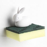 Держатель для губки Кролик 10х7х4,8 см. белый Таиланд 115112
