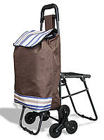Хозяйственная сумка-тележка на колесиках - Цвет №12, ось на трех колесах - "кравчучка" (ST)