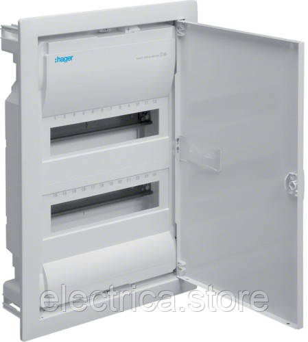 Щит HAGER на 24(28) модулів, внутрішній з металевими дверями VOLTA VU24UA, фото 1