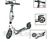 Двоколісний самокат Skale Sports. D-MAX -230. Білий. Дискове гальмо і амортизатор!