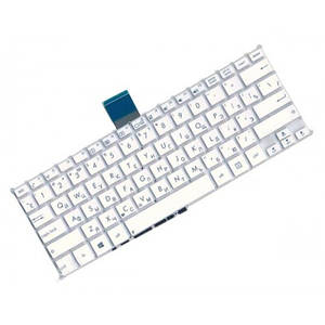 Клавіатура для ноутбука Asus F200, F200CA, F200LA, R202, X200 шлейф посередині без фрейму біла RU нова