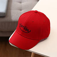 Детская кепка Smile унисекс на ребенка 2-12 лет красная, желтая бейсболка для девочки и мальчика бейсболка