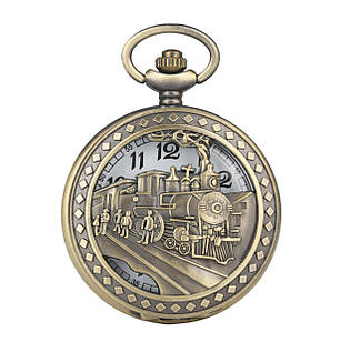 Карманные мужские часы на цепочке отличный подарок железнодорожнику, фото 2