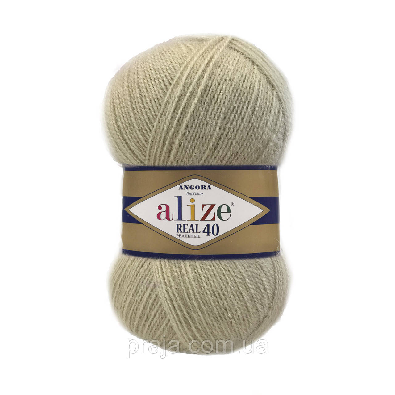 Alize Angora real 40 - 300 бліло салатовий