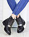 Жіночі демісезонні осінні шкіряні черевики на низькому ходу (код:W-Анжеліка-оливка), фото 4