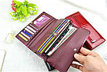 Гаманець жіночий з натуральної шкіри. Жіноче Портмоне. Шкіряний жіночий гаманець Чорний клатч, фото 6