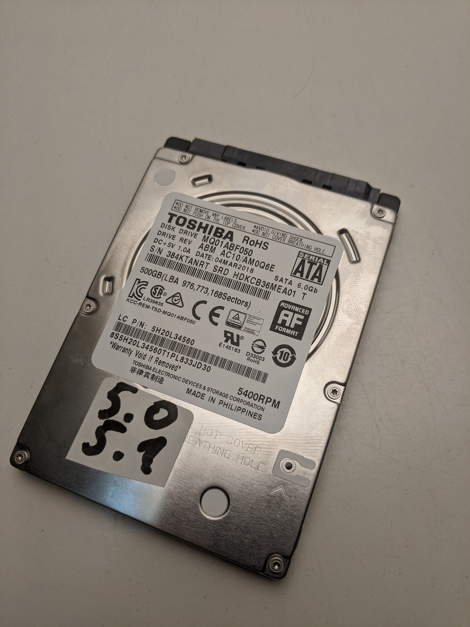 Жосткий диск Toshiba  2.5 500 GB